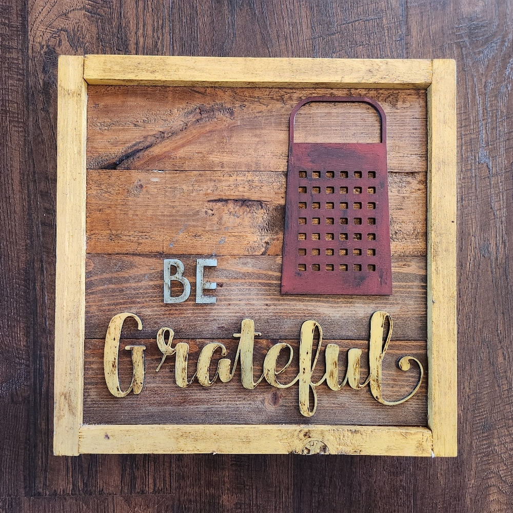 Be Grateful Colorful Kitchen Sign